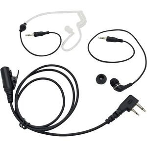 2 Pin Surveillance Headset Listen and Talk Acoustic Tube Radio Earpiece Ear